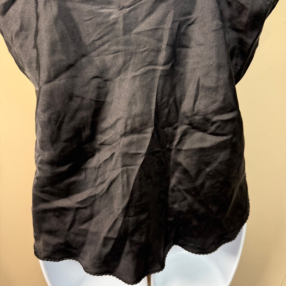 Black 100% Silk Delicate Lace Camisole Large - Picture 8 of 12